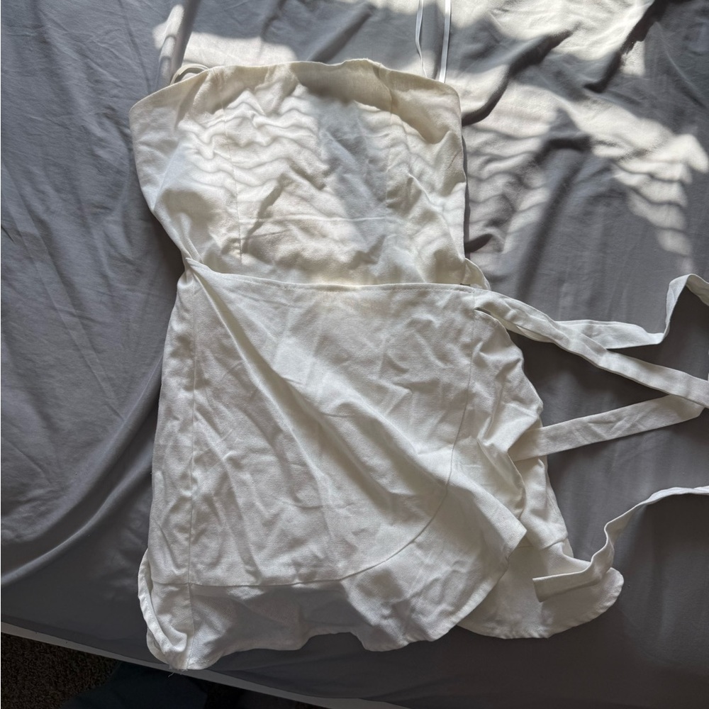 Princess Polly strapless cream dress
